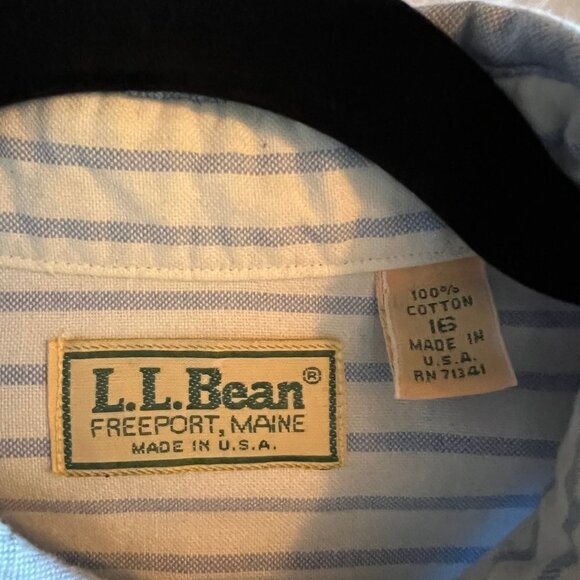 L.L. Bean Youth Button Down, Light Blue, Size 16 - Picture 3 of 3